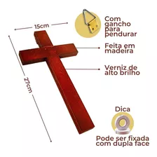 Crucifixo De Parede Em Madeira Sem Cristo 27cm Lindo Cor Marrom-escuro