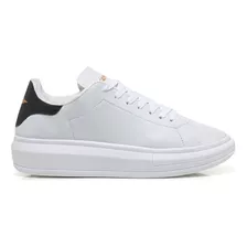 Tênis Masculino Saymon Queen Star Couro Original Branco Pret