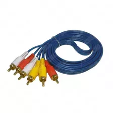 Cabo Rca 3 X 3 Av 1,5 Mts Audio E Video Machos P Tv - Azul