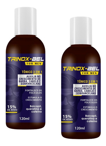 Creme Para Crescer Barba - Trinox Bel 15% - 2 Unidades 