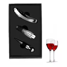 Set Destapador Sacacorcho Botella De Vino - Acero - 3 Pcs