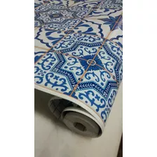 Papel De Parede Vinil Azulejo Português Vinil Com 0,45m X 1m