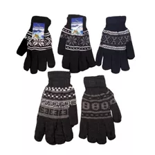 Guantes Diseño Nieve Para Adultos Docena Invierno Mm-6819b