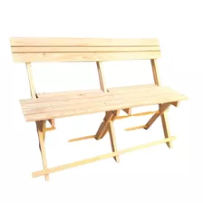 Banca Plegable Madera Respaldo 120cm Largo 