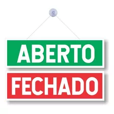 Placa Aberto E Fechado Para Vitrine Comercio Pvc 2mm