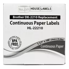 6 Rollo De Etiquetas Continuas Dk 2210, 29mm X 30,48mts