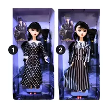 Muñeca Merlina Nena Wednesday Locos Addams Juguete 28cm X1