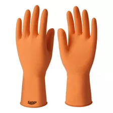 Luva Segurança Latex Sanro Plus Laranja Plus Pacote 6 Pares