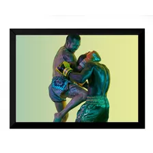 Quadro Decorativo Fotografico Muay Thai Clinch 42x29cm