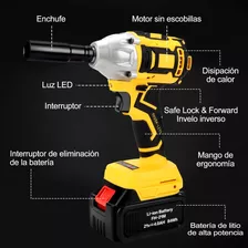 Llave De Impacto 001 Monstyle 21v Sin Escobillas Bateria Inalámbrica