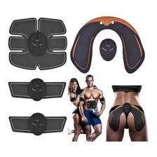 Kit Cinto Estimulador Tonificador Abdominal E Gluteos Usb Color Negro