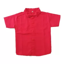 Camiseta Infantil Social Vermelha Natal Meninos + Gravata