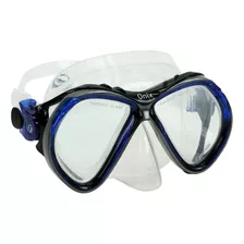 Máscara De Mergulho Fun Dive - Silicone E Vidros Temperados Cor Transp / Azul