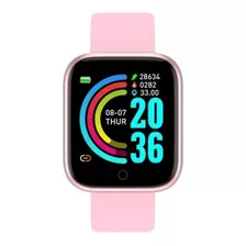 Smartband D20 Fitness 1.3 Caja De Plástico, Malla Rosa Claro De Silicona