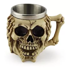 Caneca Caveira Surda Colecionável De Resina E Metal 450ml