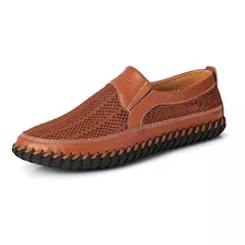 Hombres Casual Cuero Malla Tela Zapatos Mocasines Caminar