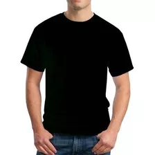 Polera Camisa Negra Unicolor Para Estampar De Algodon