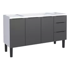 Gabinete Cozimax Jupter Balcão Aço 3 Portas 1,50mt- 100% Aço