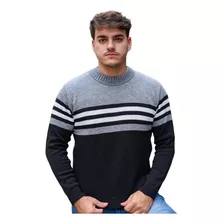 Suéter Blusa De Tricot Masculino Listrado Blusa Lã Masculina