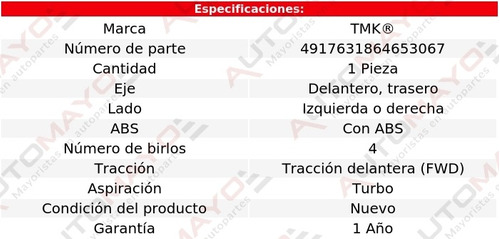 1 - Maza Del O Tras Izq/der Tmk A6 L4 1.8l 17-18 Foto 2