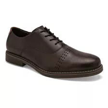 Zapato Vestir Mod 404608 Para Hombre Flexi Color Cafe