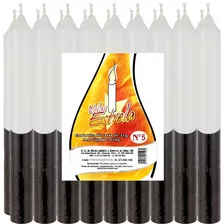 Kit Econômico Nº05 Com 40 Velas - Branca/preta