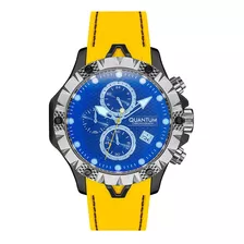 Reloj Quantum Caballero Silicón Hunter Color De La Correa Amarillo