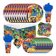 Kit Fiesta Rainbow Friends Platos Y Vasos Desechables 51pcs