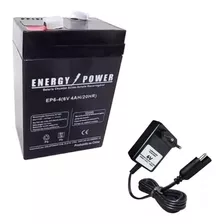 Kit Bateria 6v 4ah + Carregador - Moto Elétrica Bandeirantes