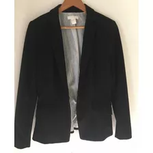 Blazer H&m Negro Sastrería Traje Importado Rallas Oferta