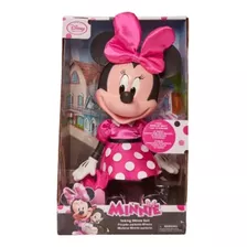 Boneca Disney Minnie Mouse Rosa Importada Fala 34cm