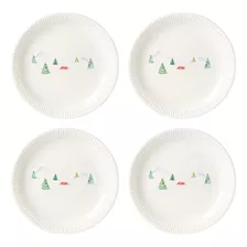 Lenox Profile Snow Day Juego De Platos Llanos De 4 Piezas, 6