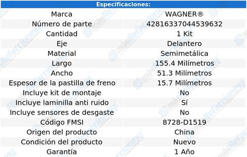 Balatas Delanteras Mitsubishi L200 2.4 2010 2011 Wagner Foto 2