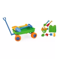 Kit Brinquedos De Praia Carrinho + Castelo+regador+acessório