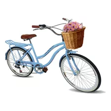 Bicicleta Maria Clara Bikes Passeio Aro 26 Azul-bebê Quadro 17 