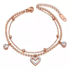 Pulseira Bracelete Feminino Bia Banhada Ouro Rosê 18k Comprimento 16 Cm Diâmetro 8 Cm