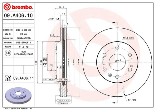 Disco De Freno / Gmc Yukon Hybrid 2008 Delantero Ventilado Foto 2