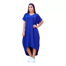 Vestido Mullet Manga Curta Gola V Gestante Plus Size Paris 