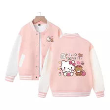 Jaqueta De Baseball Com Estampa Digital Hello Kitty Cat