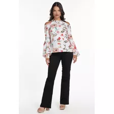 Blusa Hombros Descubiertos Floreada Dama Mundo Terra