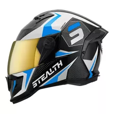 Capacete Fechado Viseira Dourada Stealth Concept Brilhante