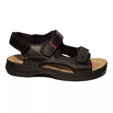 Sandalias Pizzoni 8022 Franciscanas De Cuero Negro Marrón