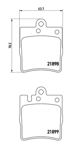 Set-4 Balatas Traseras Mercedes-benz Clk320 3.2l V6 00/02 Foto 2