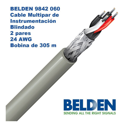 Belden 9842 Cable Instrumentación Blindado 24awg 2par Rs-485