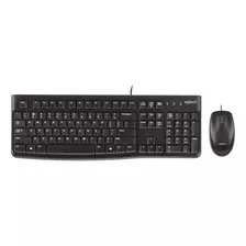 Kit De Teclado E Mouse Logitech Mk120 Espanhol De Cor Preto