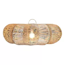 Lampara Fibra Natural De Rattan En Forma De Estrella 80 Cm