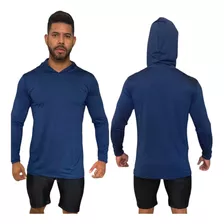 Camisa Térmica Masculina Com Capuz Proteção Solar Uv50+