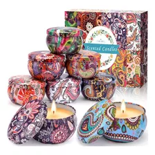 Pack De 12 Velas Perfumadas En Lata Diseño Mandala De 4cm