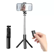 Bastão De Selfie E Tripé Retrátil Flash Bluetooth Gira 360°