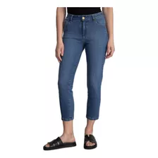 Pantalón Jean Mujer Yagmour Azul Slim Cropped